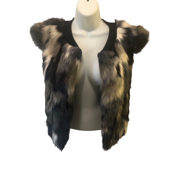 CAbi Frosty Faux Fur Multi Color Vest Sz. M #3380 Lined Fun Cozy Date Nite - Picture 5 of 10